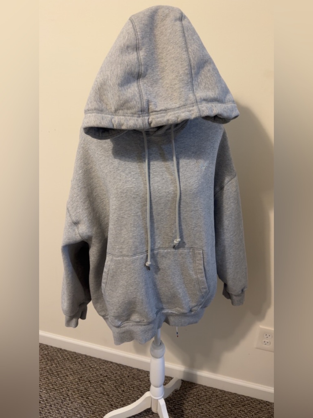 Victoria's Secret Iconic Fleece Relaxed Hoodie Heather Gray Size Large